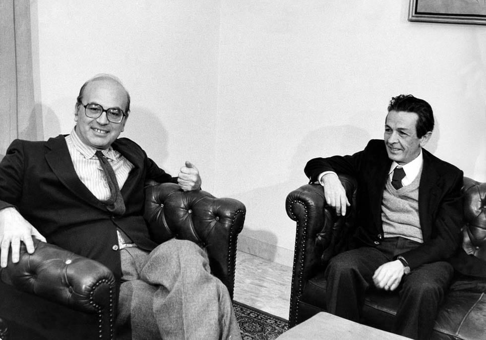 Enrico Berlinguer insieme a Bettino Craxi.